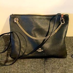 Black leather Coach purse
